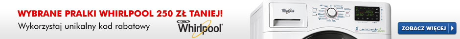 Wybrane pralki Whirlpool 250 zl taniej >>