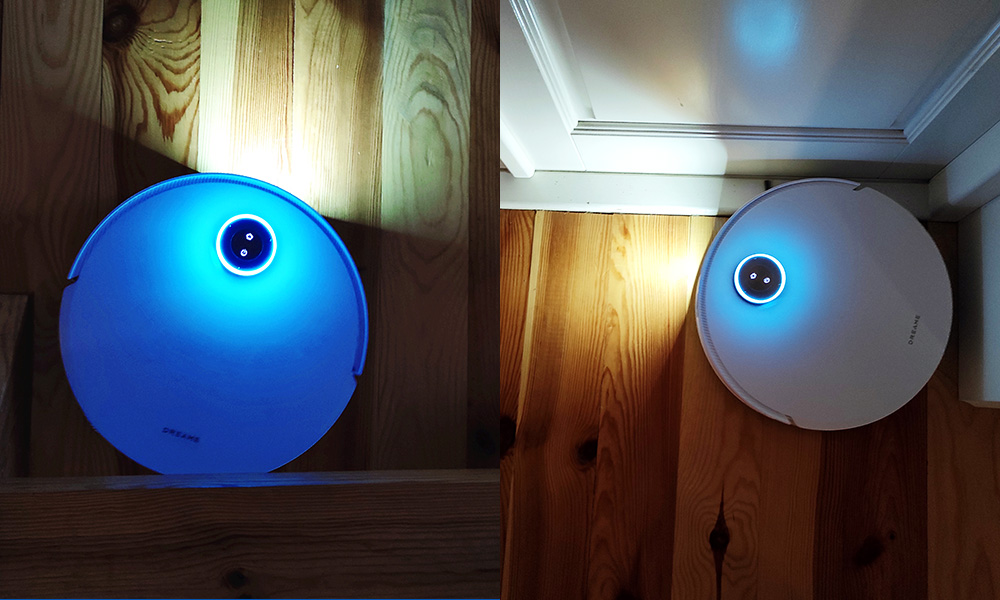 test robota Dreame X50 Ultra Complete robot podświetla sobie drogę