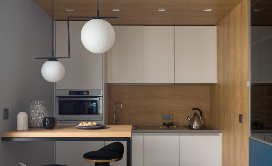 mała kuchnia otwarta na salon