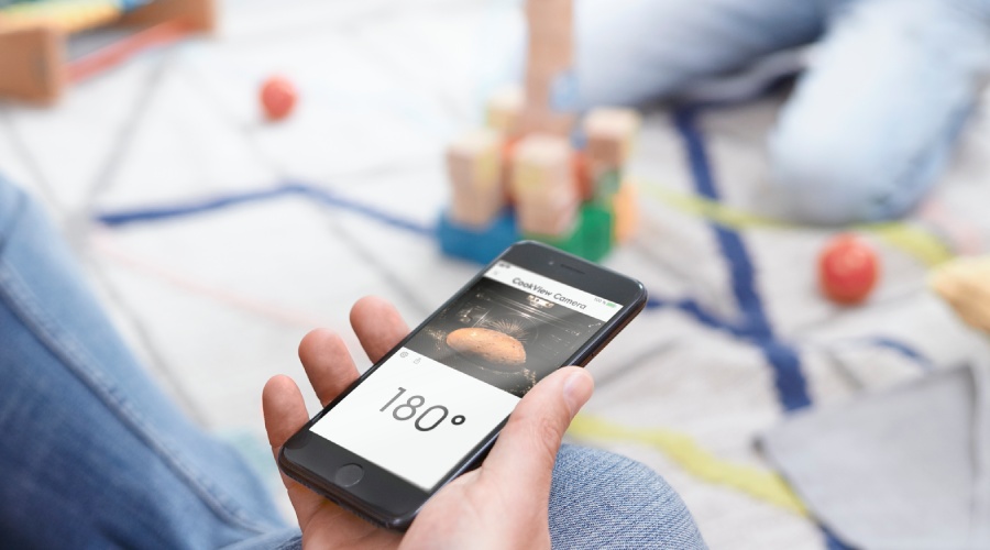 widok z piekarnika z kamerą