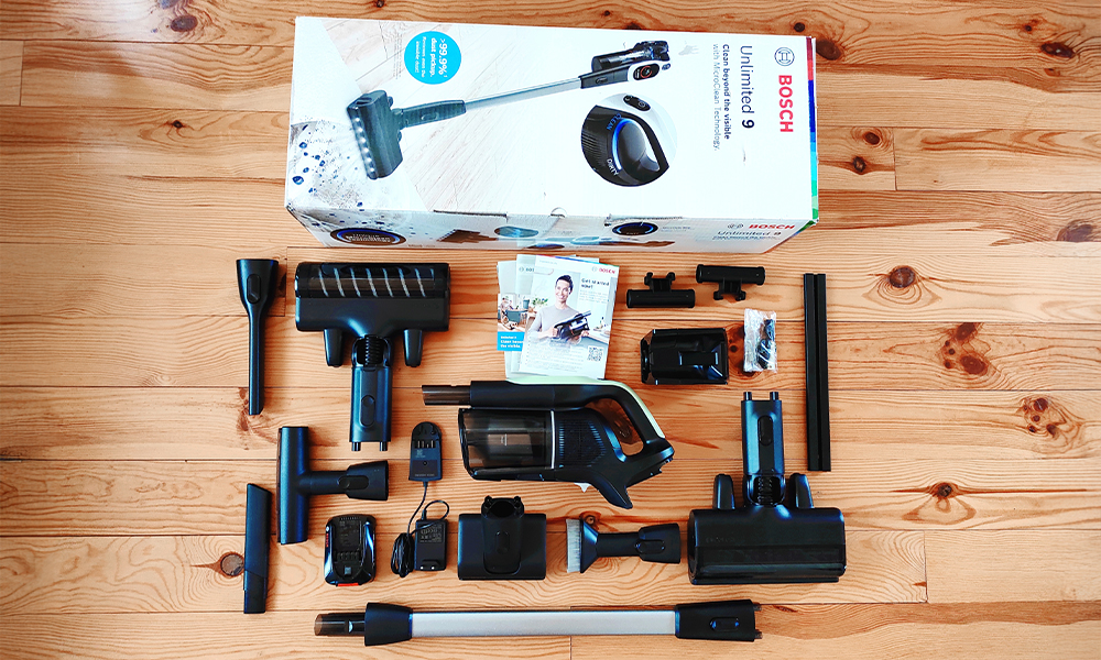 skład odkurzacza Bosch Unlimited 9 BCS931TQC 