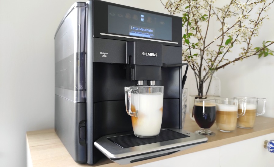 Ekspres ciśnieniowy Siemens EQ6 plus s100  spienianie mleka