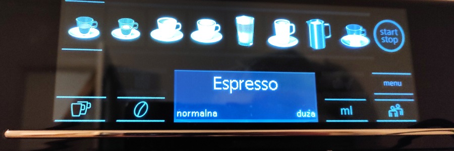 Ekspres ciśnieniowy Siemens EQ6 plus s100  wyświetlacz