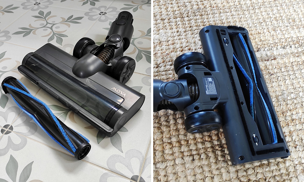 Test odkurzacza Mova S2 Detect - widok na szczotkę z wyjętym z niej wałkiem