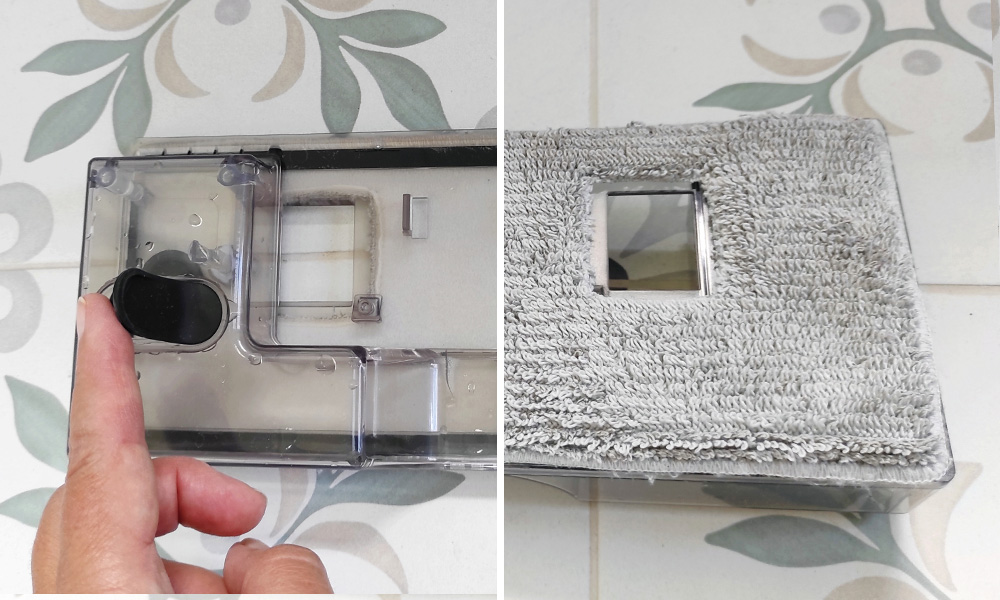 Test odkurzacza Mova S2 Detect - pokazanie mopa od góry i od dołu