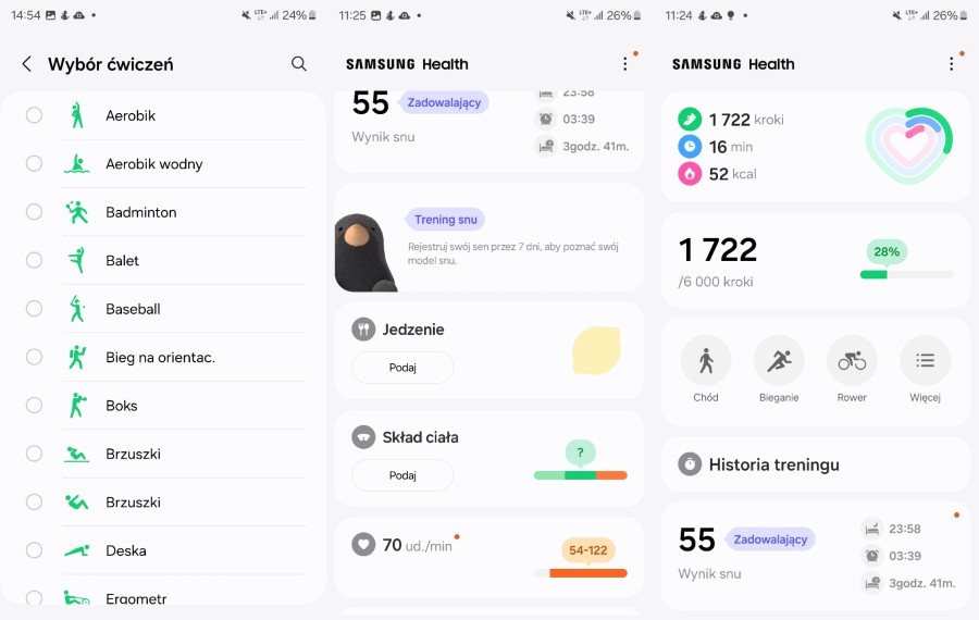 Aplikacja Samsung Health