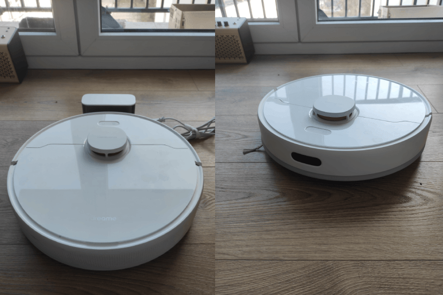 No i oczywiście w centralnym punkcie kartonu siedział dość masywny, choć lekki biały odkurzacz Dreame D10s. 