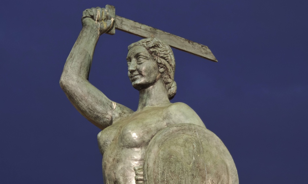 pomnik syreny, zbliżenie na twarz