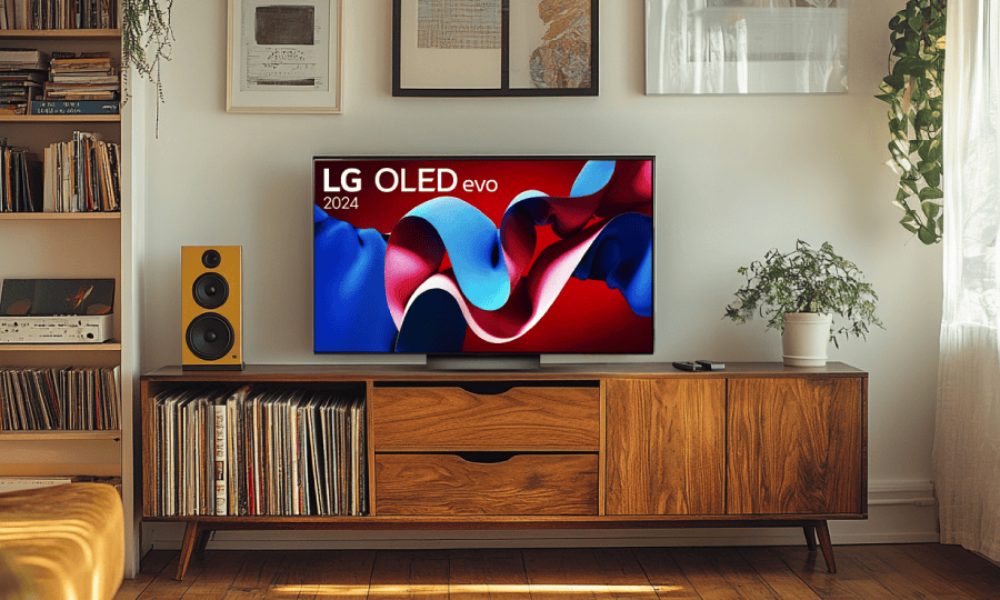 cichy dom z drewnem i dobrym telewizorem