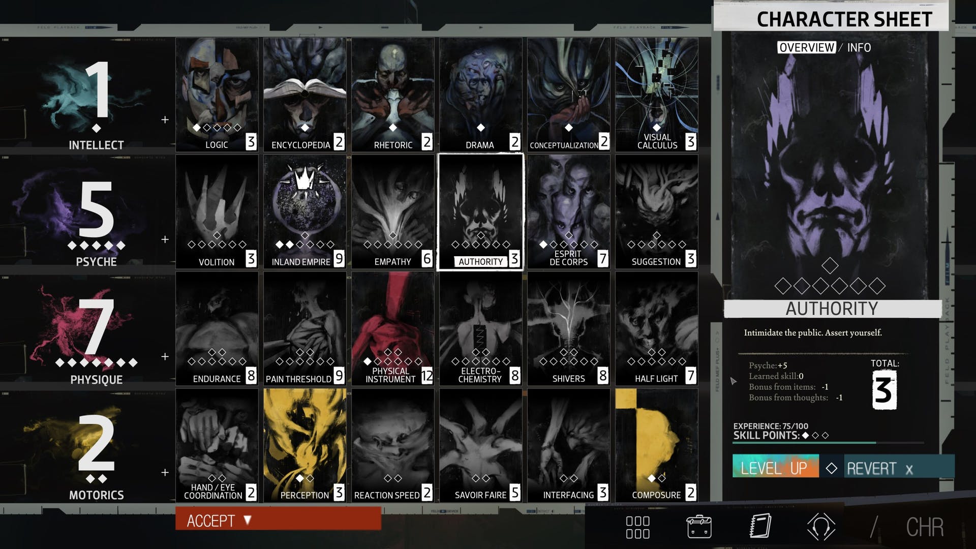 Disco Elysium drzewo umiejętności