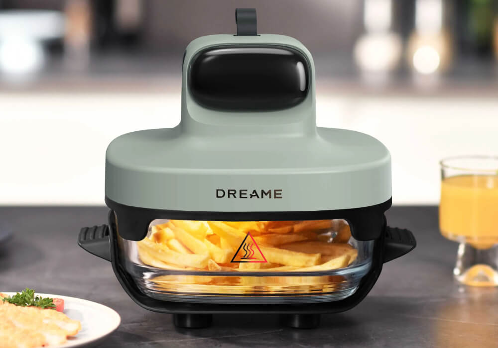 Air fryer ze szklaną misą