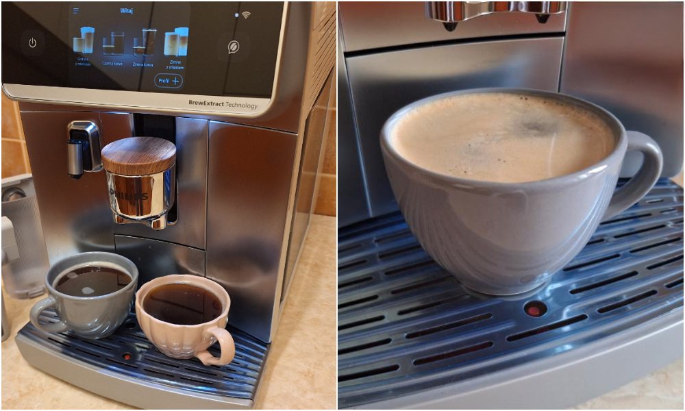 Parzenie dwóch czarnych kaw naraz ekspresem Philips 8000 LatteGo Pro Café Aromis EP8757/20