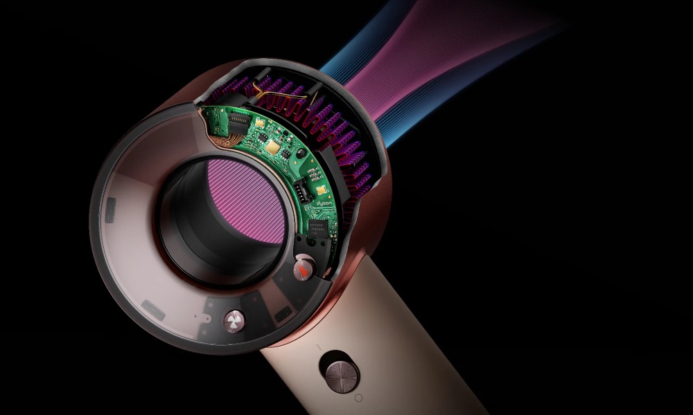 suszarka Dyson Supersonic Travel - grafika przedstawiająca wnętrze suszarki