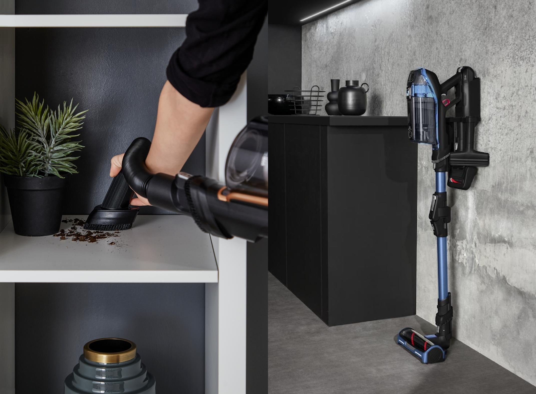 tym razem dwa odkurzacze flex obok siebie pozują do zdjecia na tle nowoczesnej ściany