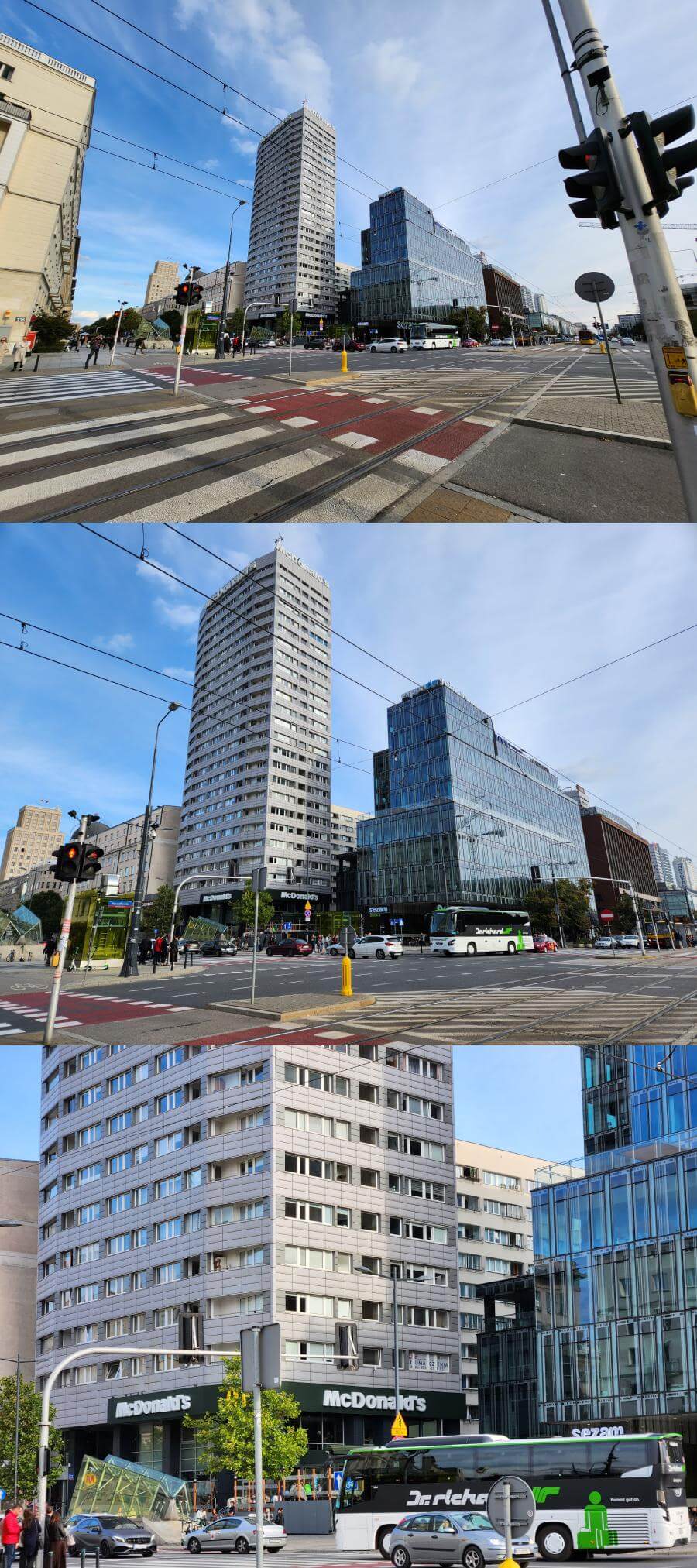 trzy zdjęcia wykonane smartfonem samsung galaxy z fold4