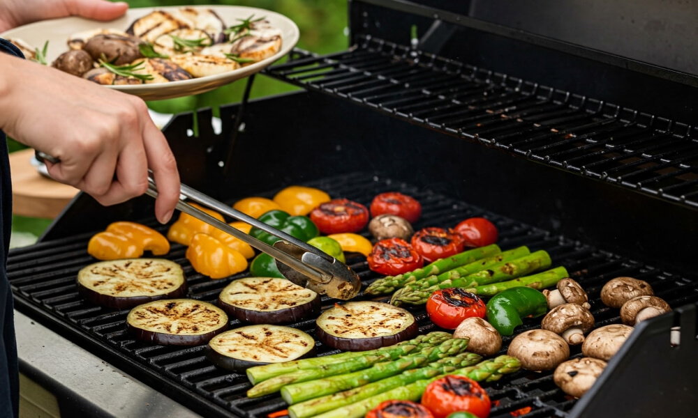 grill gazowy warzywa