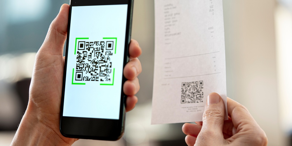 skanowanie kodu QR wydrukowanego na paragonie