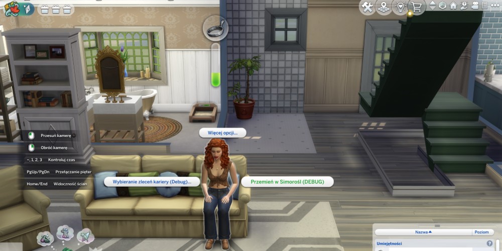 Simka siedząca na kanapie