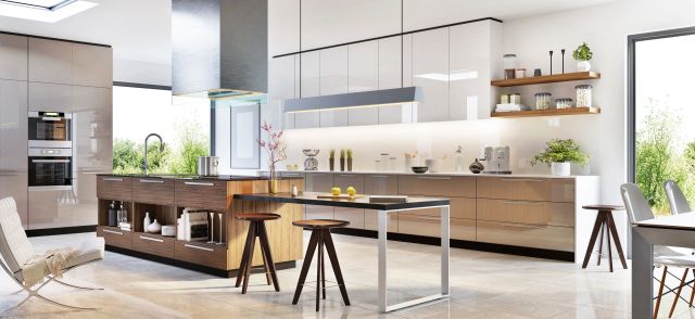 Wnętrze kuchni o nowoczesnym designie