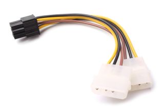 adapter ze złączem PCI-E 6-PIN oraz Molex