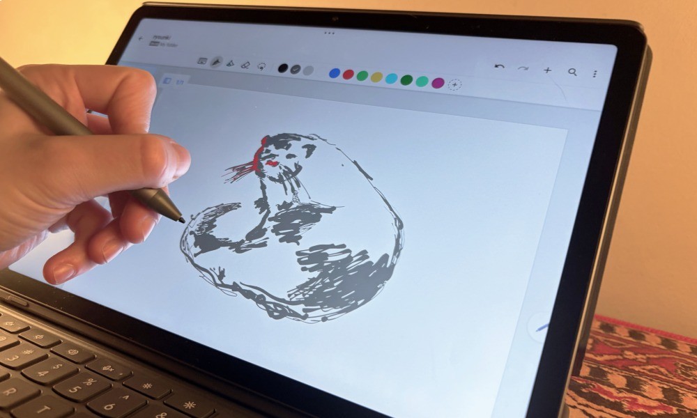 szkic wykonany za pomocą rysika w tablecie lenovo idea tab