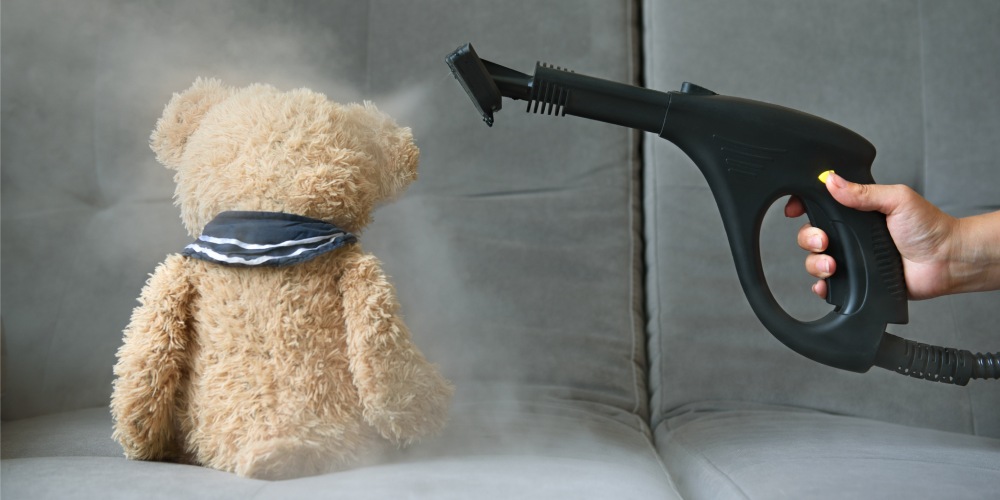 dezynfekowanie myjką parową pluszaka
