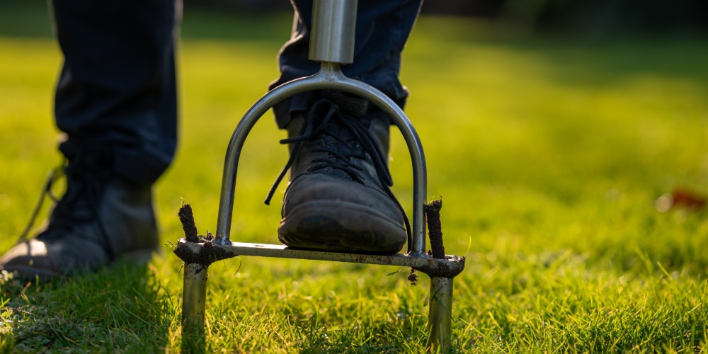 Napowietrzanie niewielkiego trawnika