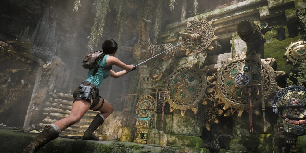 Lara Croft rozwiązuje zagadkę