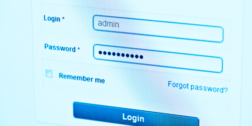 okno logowania z wpisanym loginem admin i ukrytym hasłem