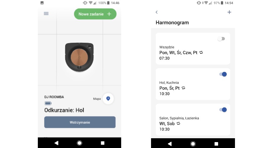 robot sprzątający test