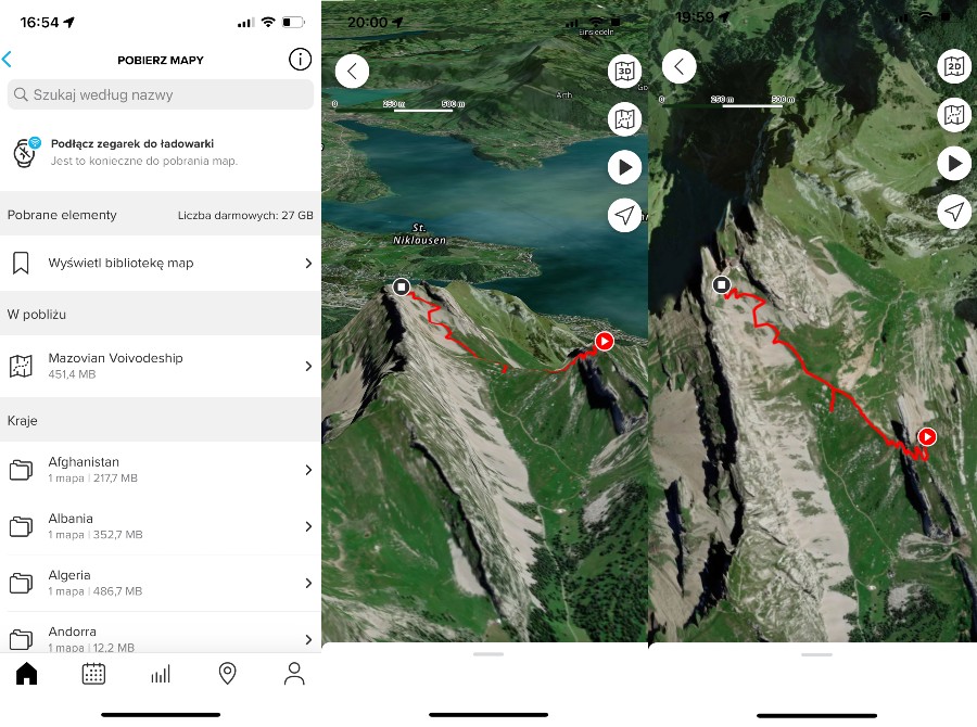 Suunto Vertical niezwykle dokładnie pokazywał moje położenie, czemu trudno się dziwić, gdyż systemy satelitarne, z których korzysta, to: GPS, GLONASS, GALILEO, QZSS, BEIDOU.