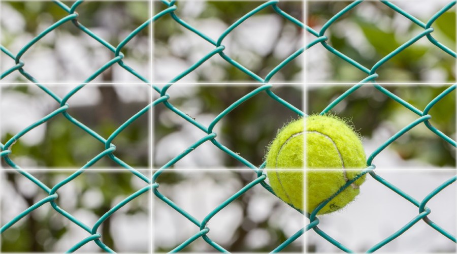 zdjęcie piłki tennisowej tr&oacute;jpodział kompozycji zdjęcia