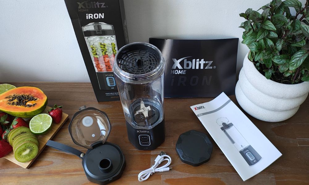 zawartość opakowania blendera bezprzewodowego Xblitz Iron