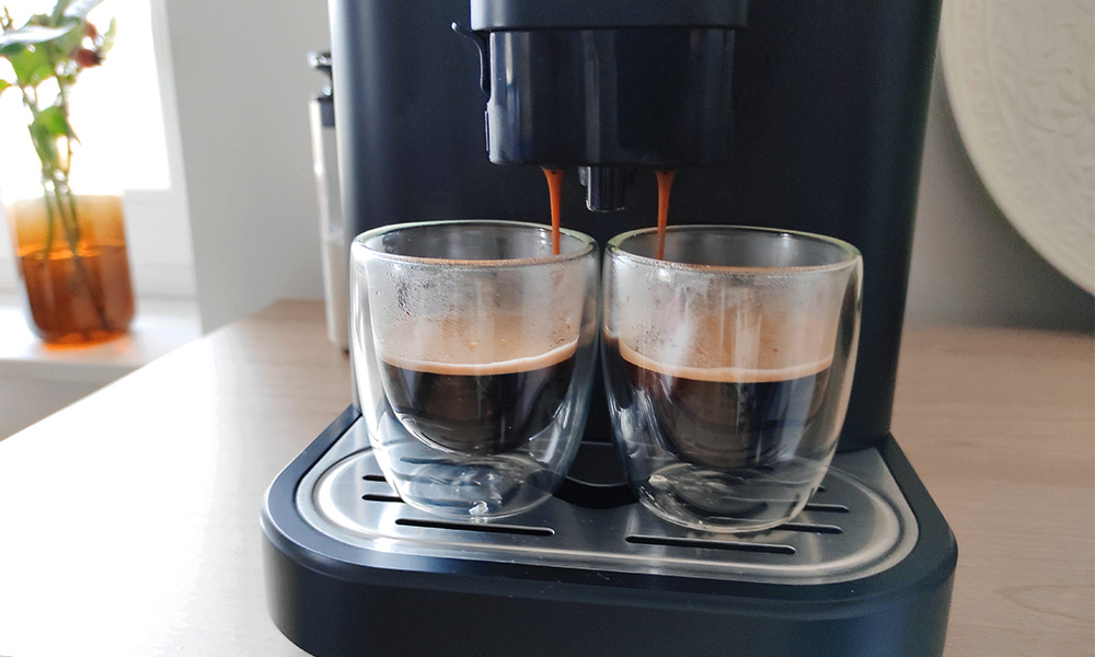 test ekspresu Raven EEC001 parzenie 2 espresso