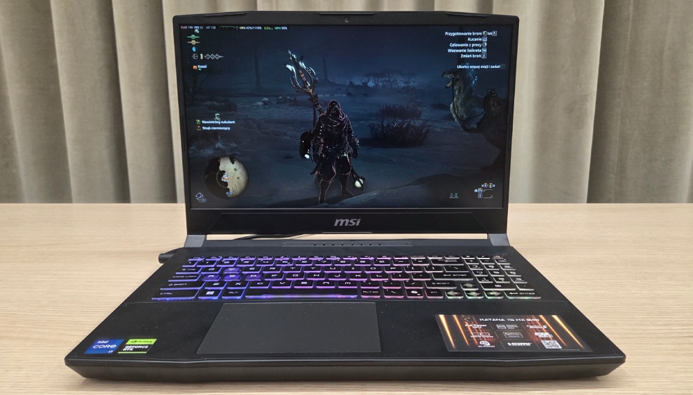 Odpalony Monster Hunter Wilds na MSI Katana 15 granie