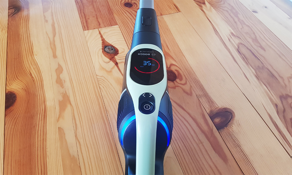 widok na pierścień LED w odkurzaczu Bosch Unlimited 9