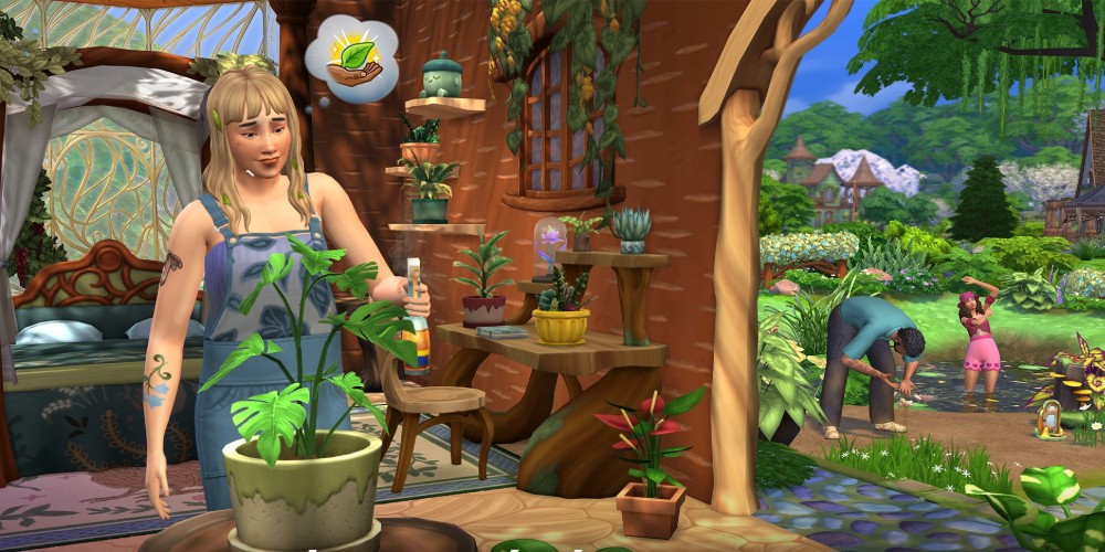 Simka zajmująca się roślinami