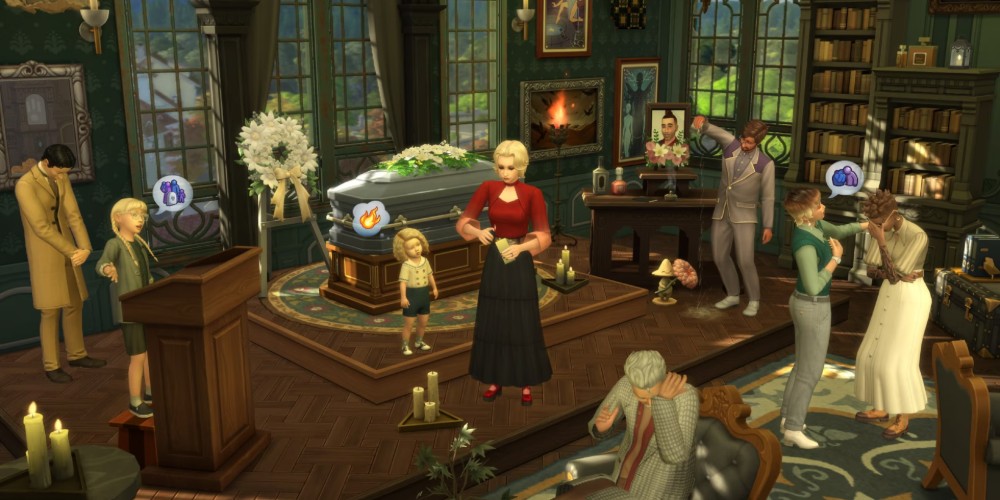 Simowie podczas ceremonii pogrzebu