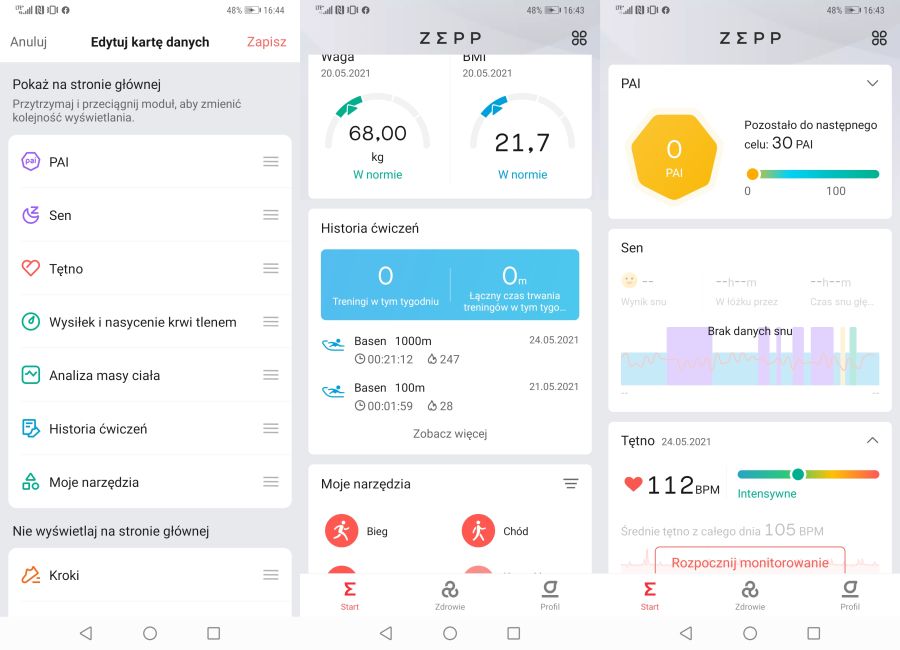 Aplikacja Zepp dla smartwatchy Amazfit