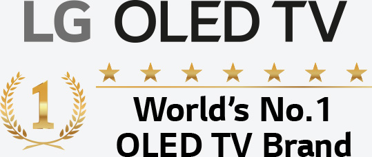 Znak IBS ukazujący światową markę OLED TV z 7 gwiazdkami