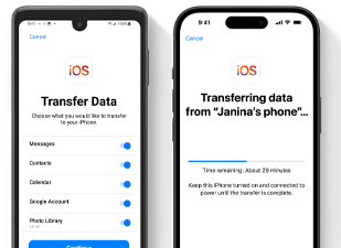 Przenoszenie danych z telefonu z systemem Android na iPhone’a przy użyciu aplikacji Przenieś do iOS
