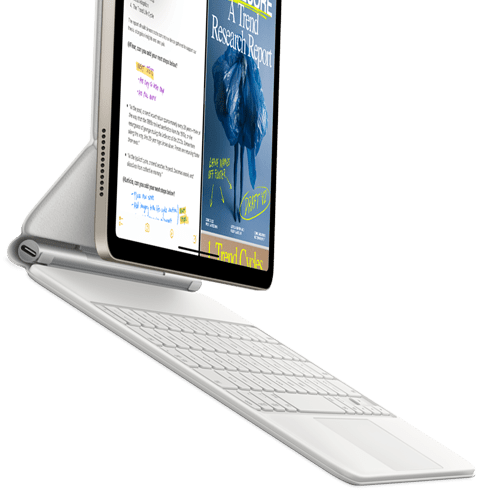 iPad Air podłączony do klawiatury Magic Keyboard
