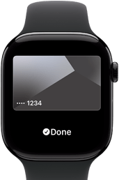 Apple Pay on Apple Watch Series 10, featuring a credit card on screen