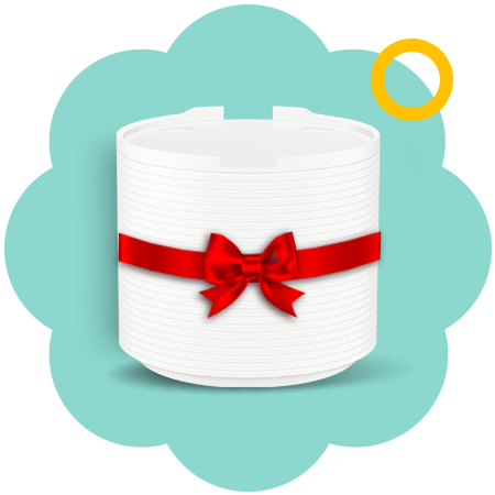 Obwiązany czerwoną wstążką, dedykowany powerbank Samsung VG FBB3BA/XCSP do modelu The Freestyle LFF3CLAXXXH dostępnym w sklepach RTV Euro AGD..