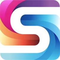 Kolorowe, zakrzywione kształty tworzące abstrakcyjny wzór.