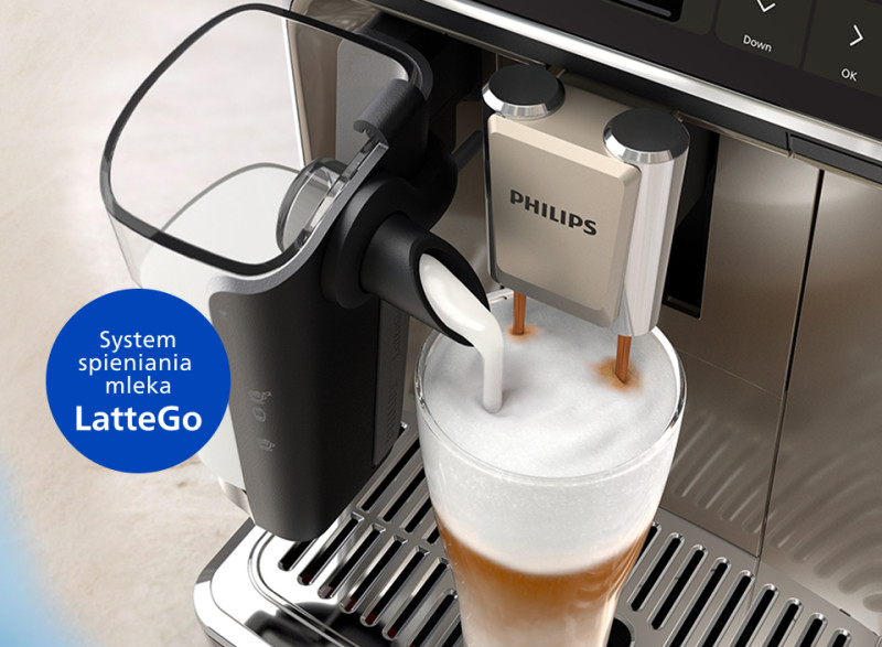 System mleczny LatteGo tworzy doskonałą mleczną piankę.