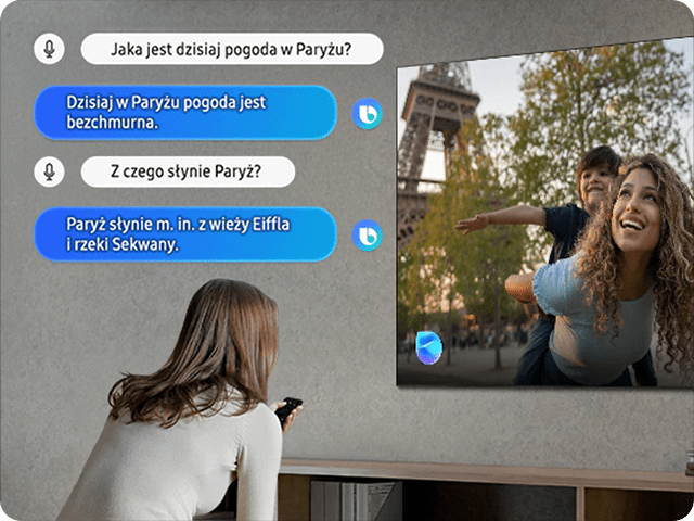Obsługiwanie głosem w telewizorze Samsung 42” OLED S90F 4K Vision AI Smart TV (2025)