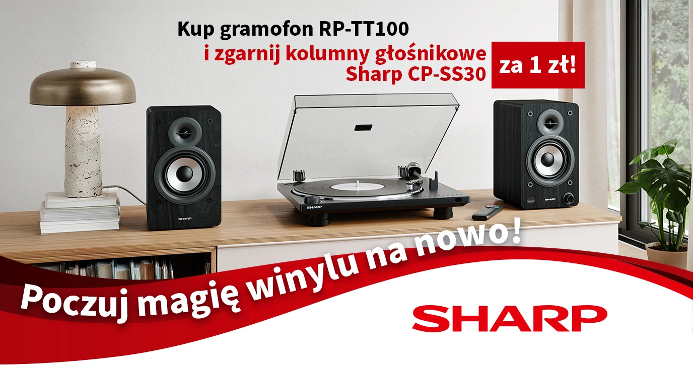 Gramofon Sharp RP-TT100 z głośnikami CP-SS30 - promocja za 1 zł