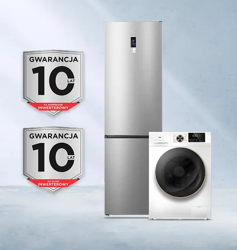 Prezentacja Agd Tcl: lodówki i pralki. Główny nacisk na gwarancję 10 lat na niezawodny silnik i kompresor inwerterowy.