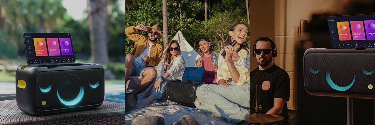 IKARAO Break X1 przenośny głośnik karaoke z dużym ekranem 13,3”